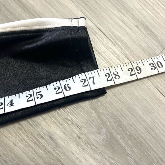 Spanx Leggings Women’s Small Faux Leather Black and White Striped - Picture 9 of 9